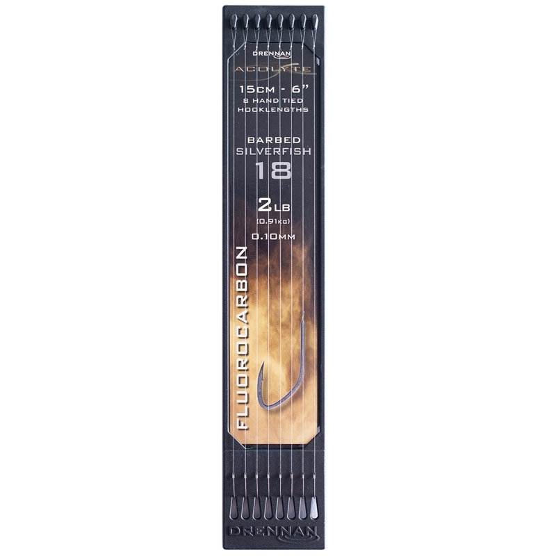 Drennan Acolyte Barbed Silverfish Hooklength Plate 6inch
